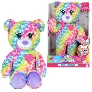 BUILD-A-BEAR WORKSHOP 11” Recordable  Secret Diary Bear Rainbow NEW